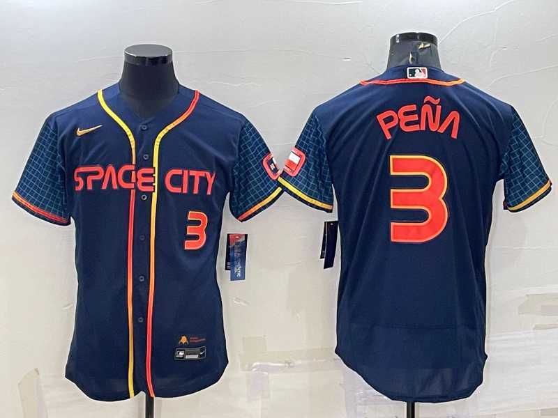 Men's Houston Astros #3 Jeremy Pena Number 2022 Navy Blue City Connect Flex Base Stitched Jersey,We sell and wholesale Men's Houston Astros #3 Jeremy Pena Number 2022 Navy Blue City Connect Flex Base Stitched Jersey on line form chian!